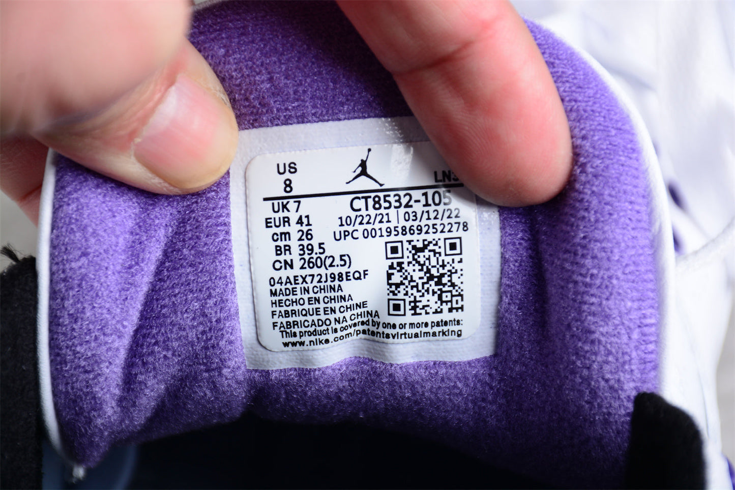 Jordan 3 dark iris