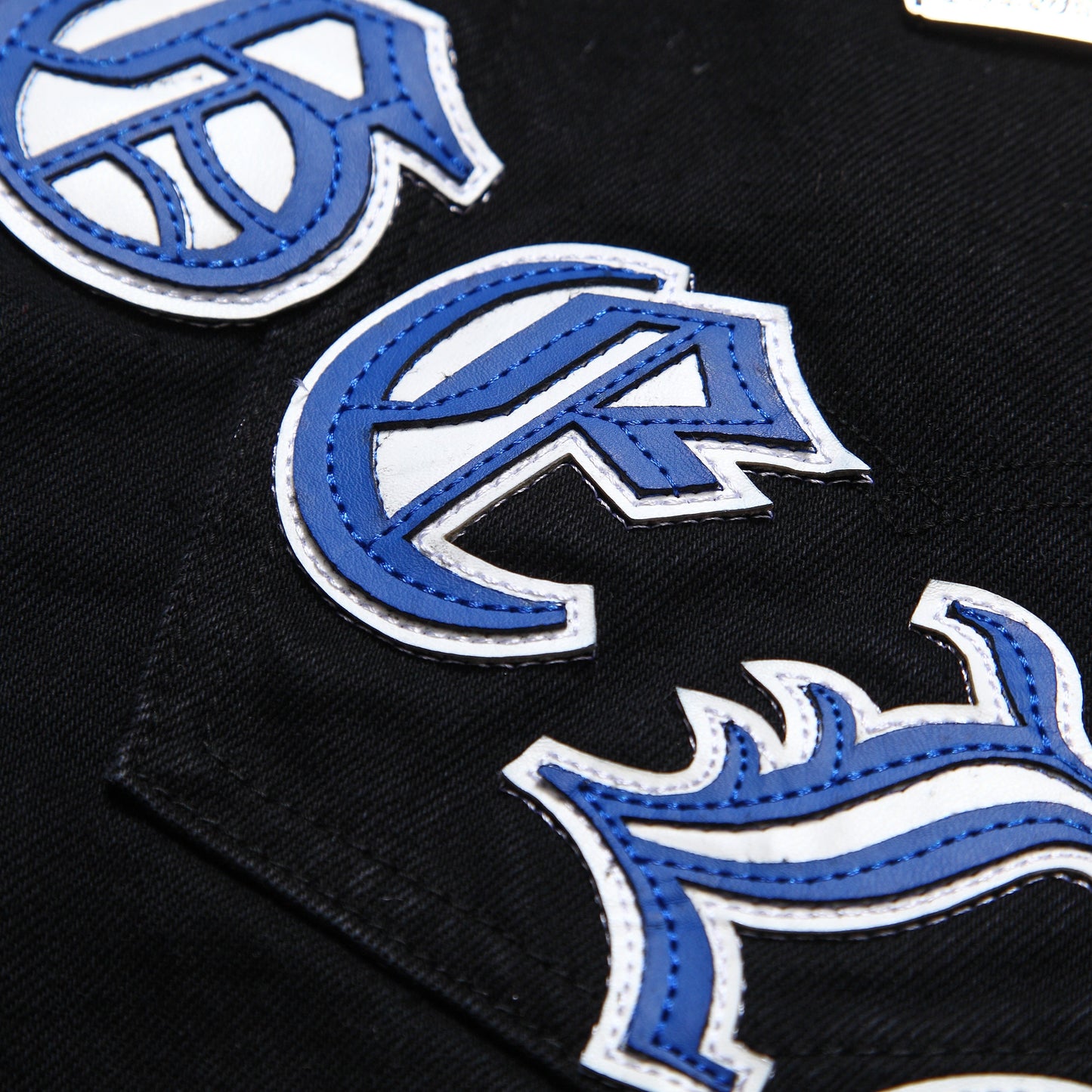 Chrome hearts WHITE BLUE CROSS PATCH CARPENTER PANTS