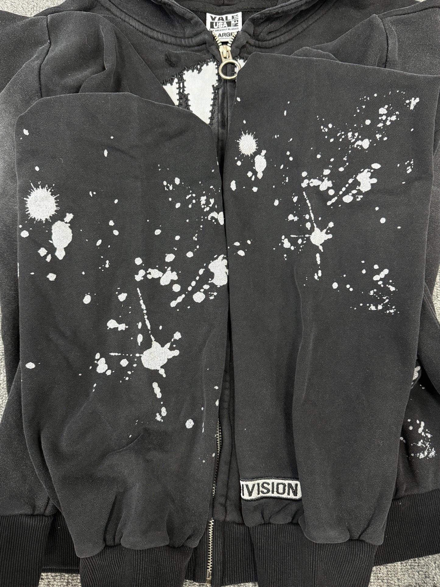 VALE FOREVER  Paint Zip Up Hoodie - Black