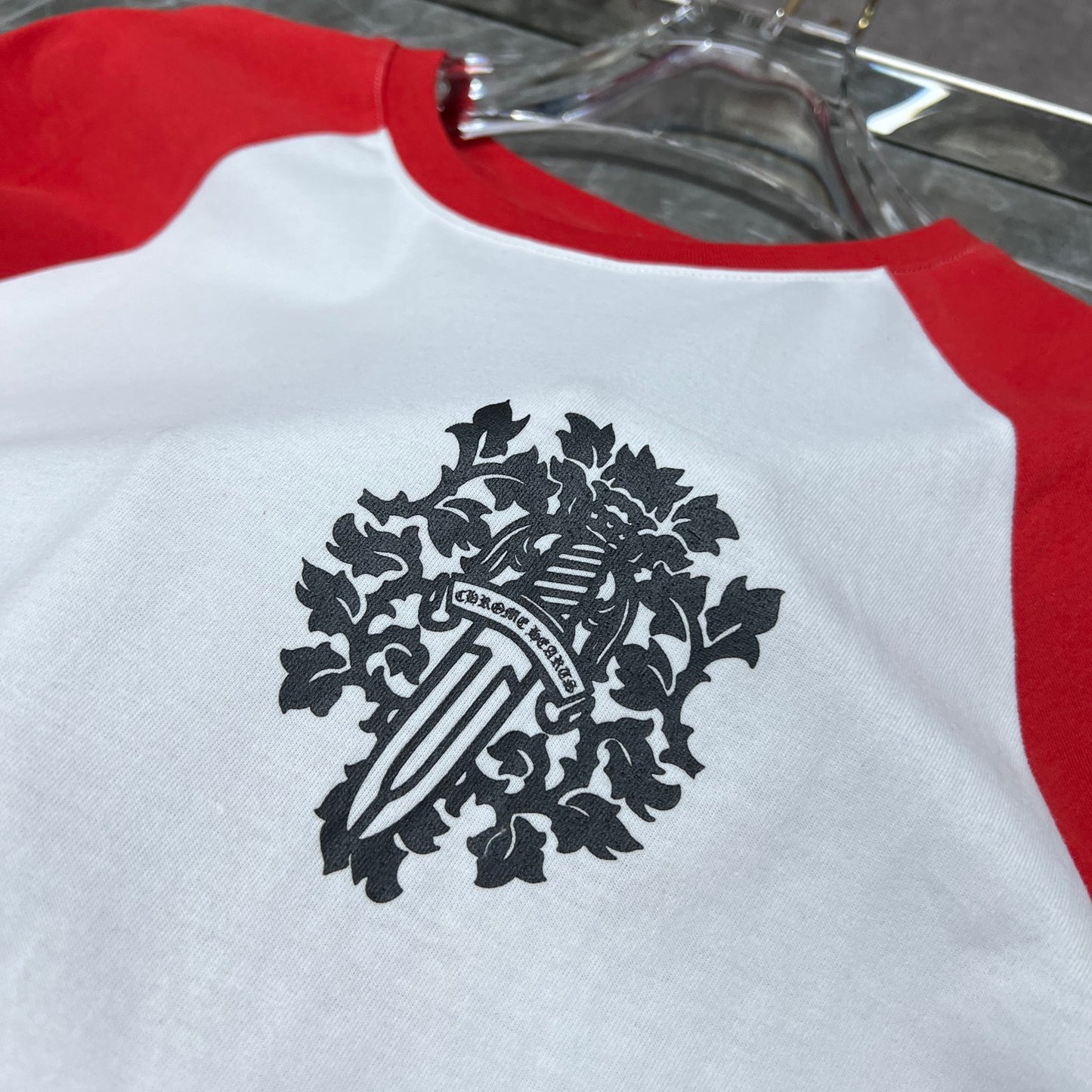 White and red  chrome hearts longsleave