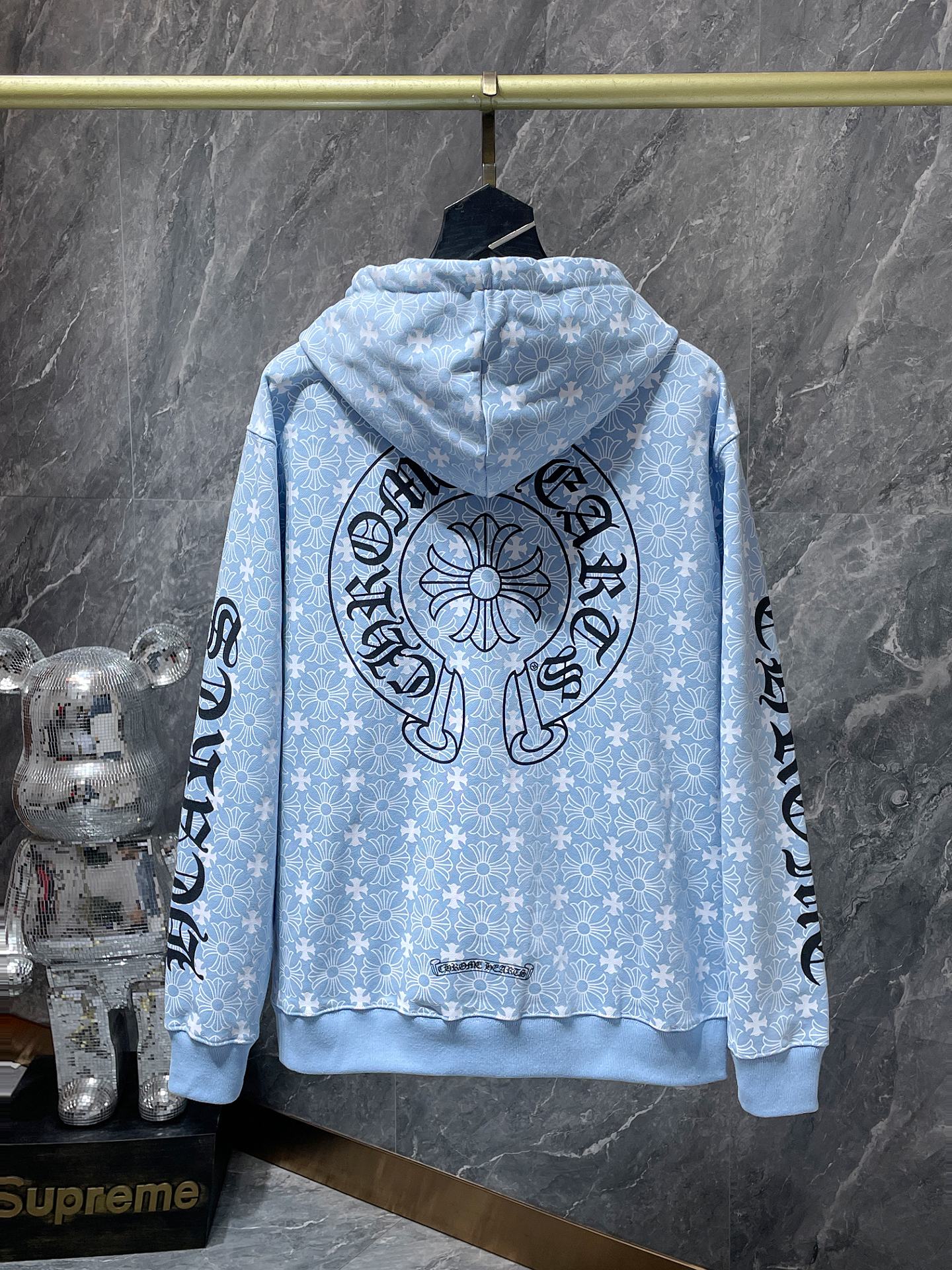 Light blue  chrome hearts zip up jacket
