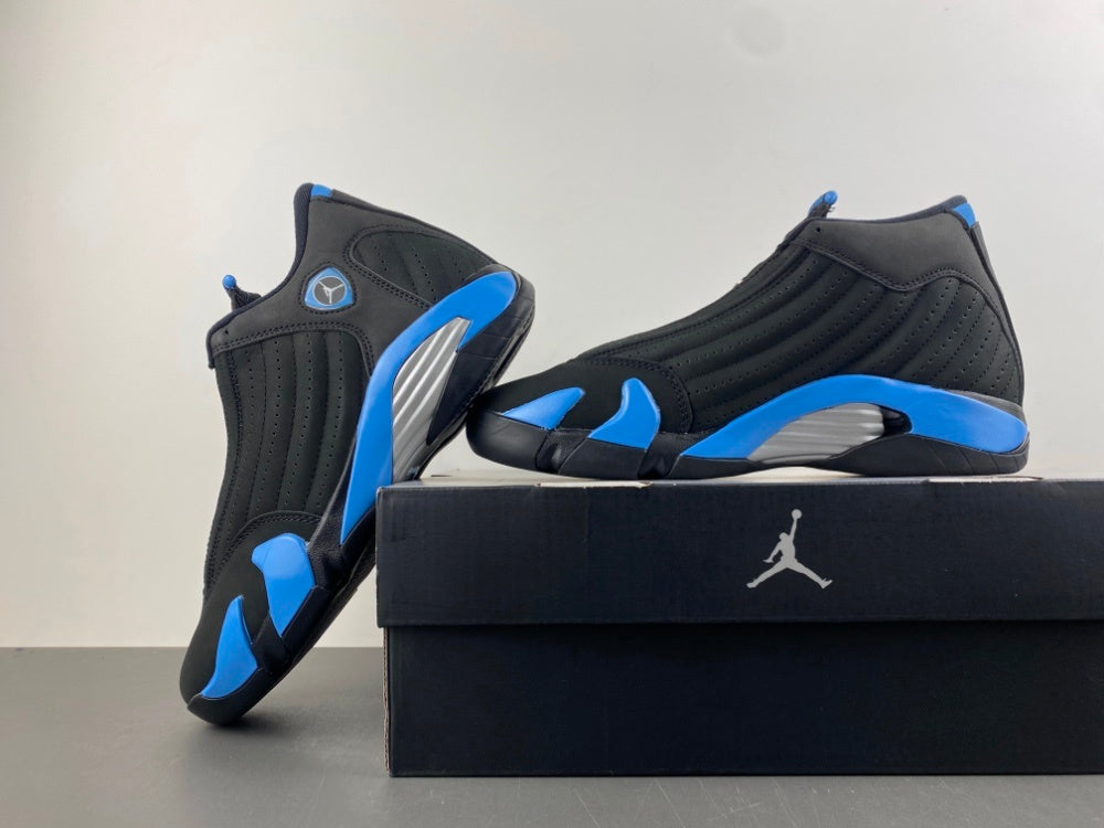 Air Jordan 14 Retro Black and University Blue