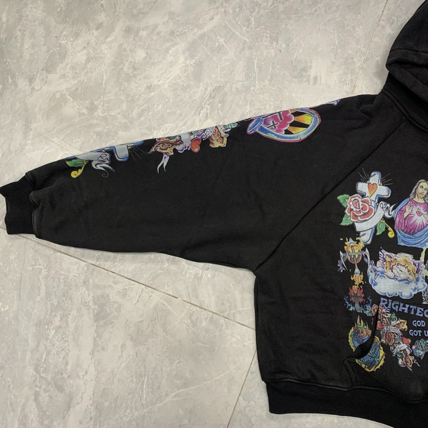 Righteous Risen King Zip Up Hoodie black