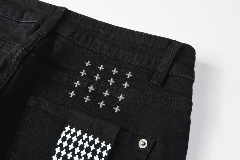 KSUBI denim black skinny jeans with writing