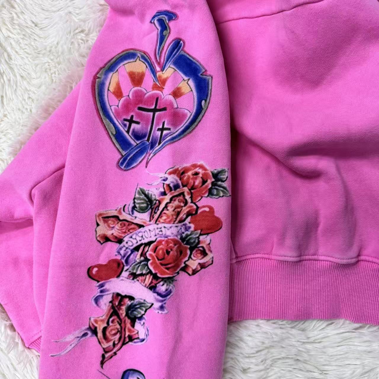 Righteous Risen King Zip Up Hoodie pink