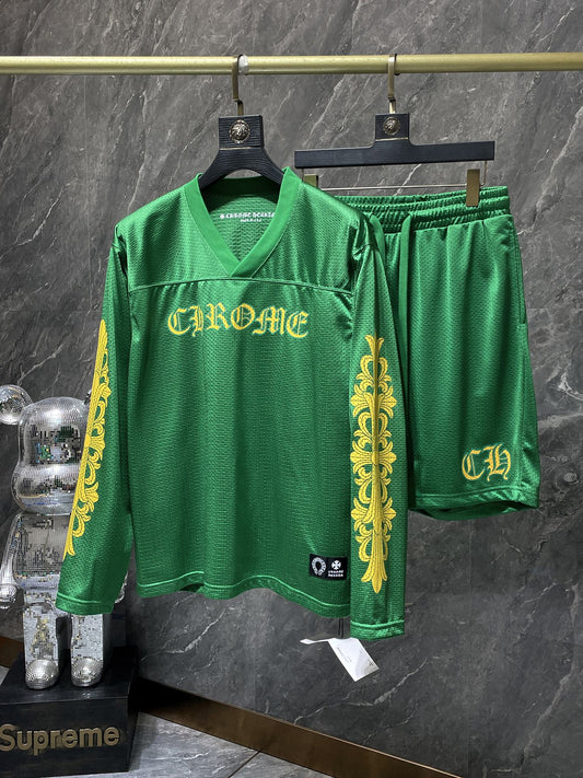 Green chrome hearts longsleave jersey green and yellow