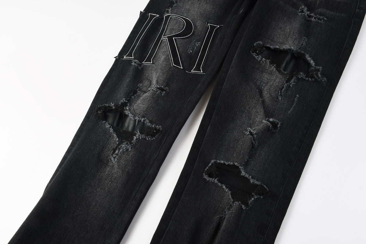 Amiri jeans black with acid wash