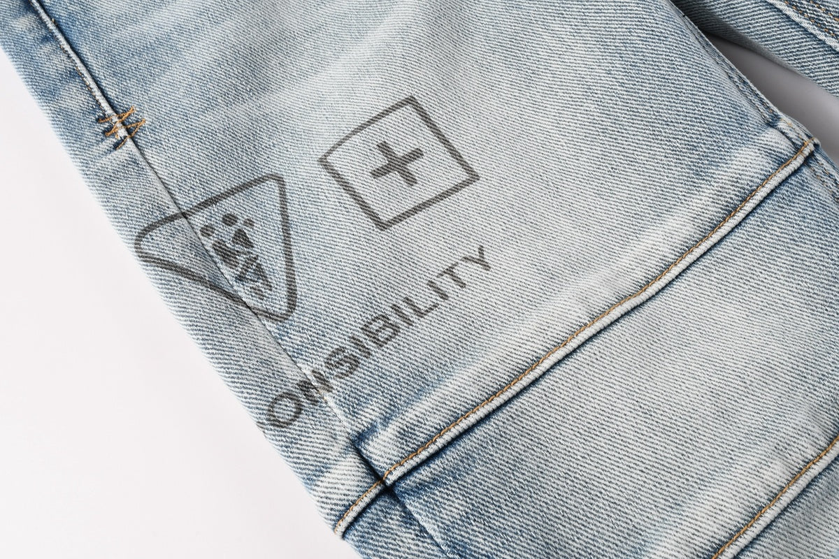KSUBI denim distressed light blue skinny jeans