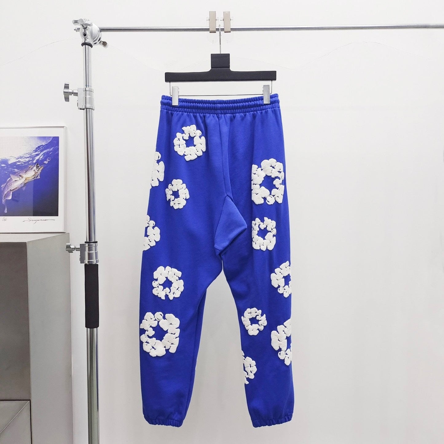 Dark blue denim tears sweatpants