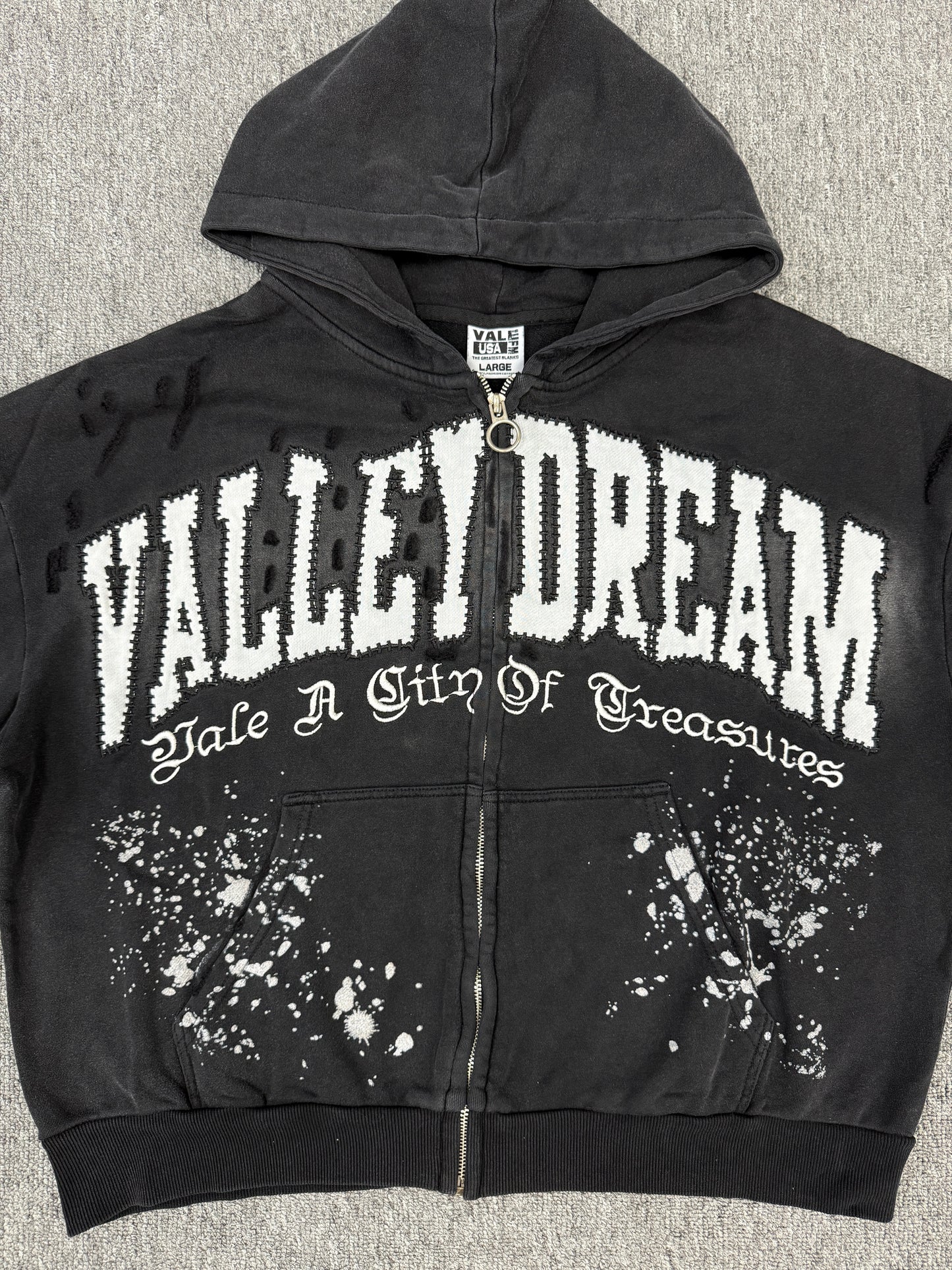 VALE FOREVER  Paint Zip Up Hoodie - Black