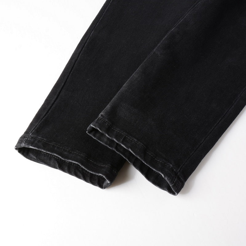 Amiri jeans black jeans with white logo