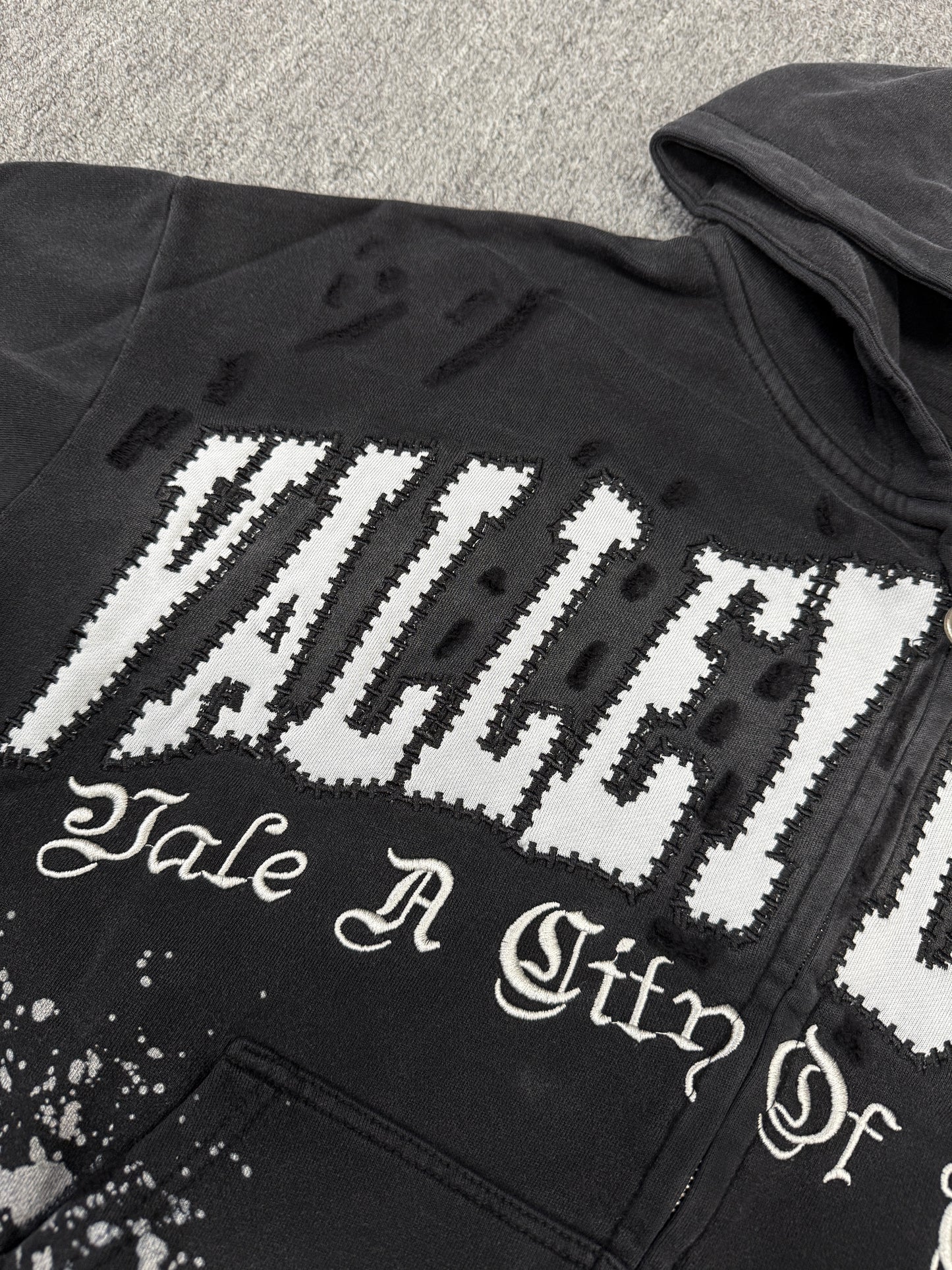 VALE FOREVER  Paint Zip Up Hoodie - Black