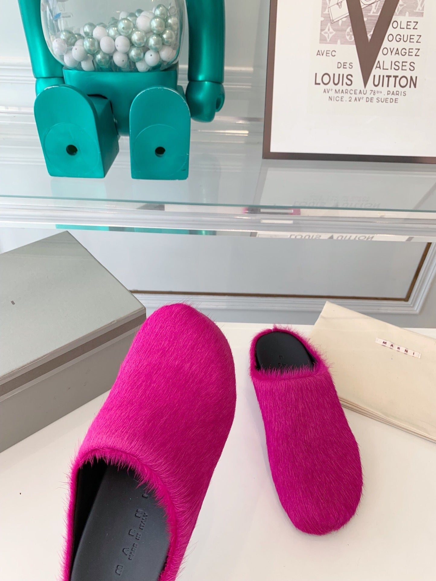 Marni slides loafers hot pink
