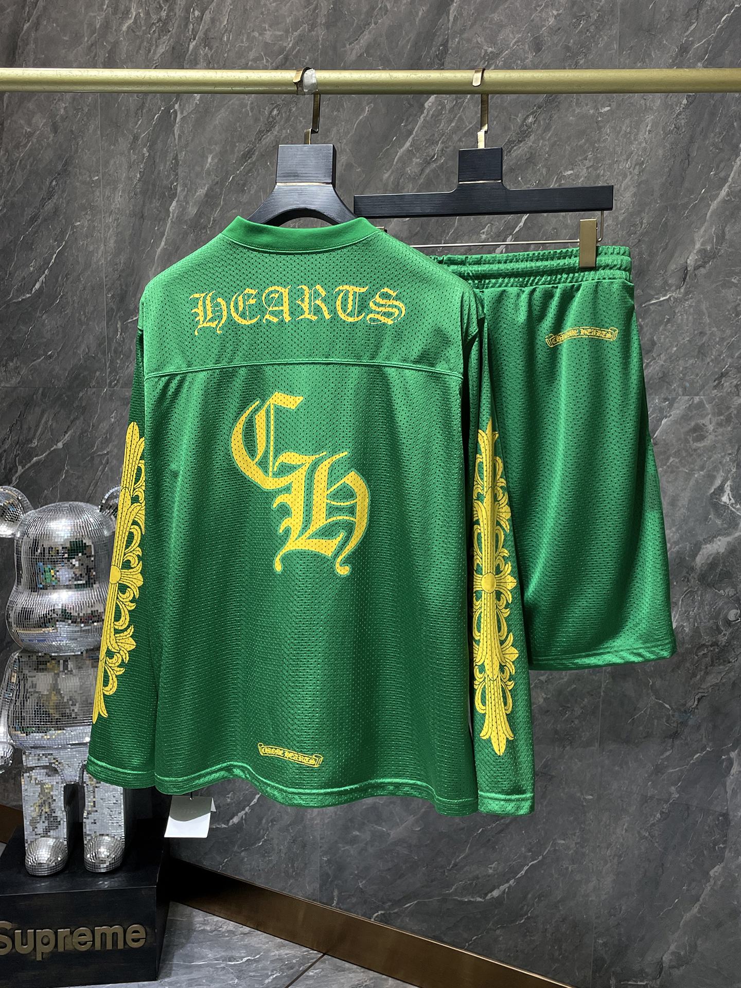 Green chrome hearts longsleave jersey green and yellow