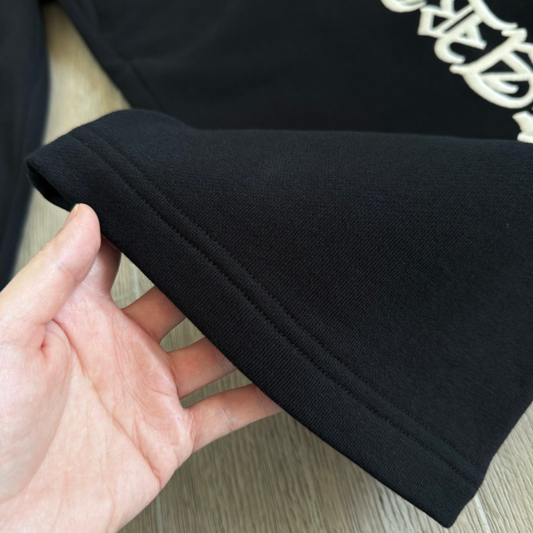 Black chrome hearts sweatpants flared