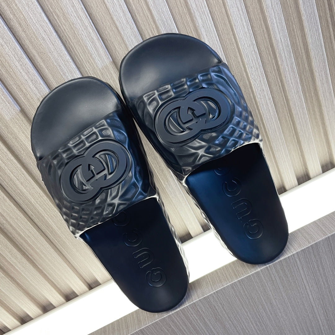 Black Gucci slides