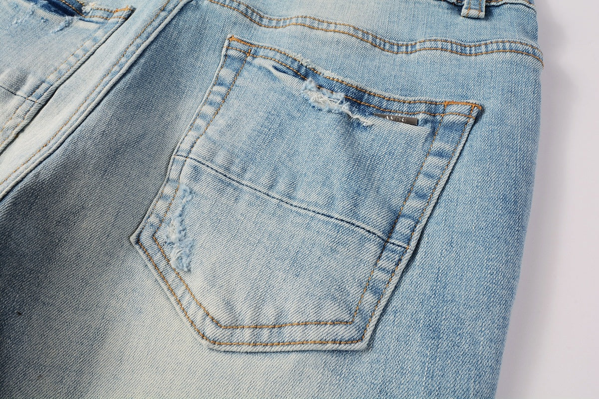 Amiri jeans light blue black amiri logo