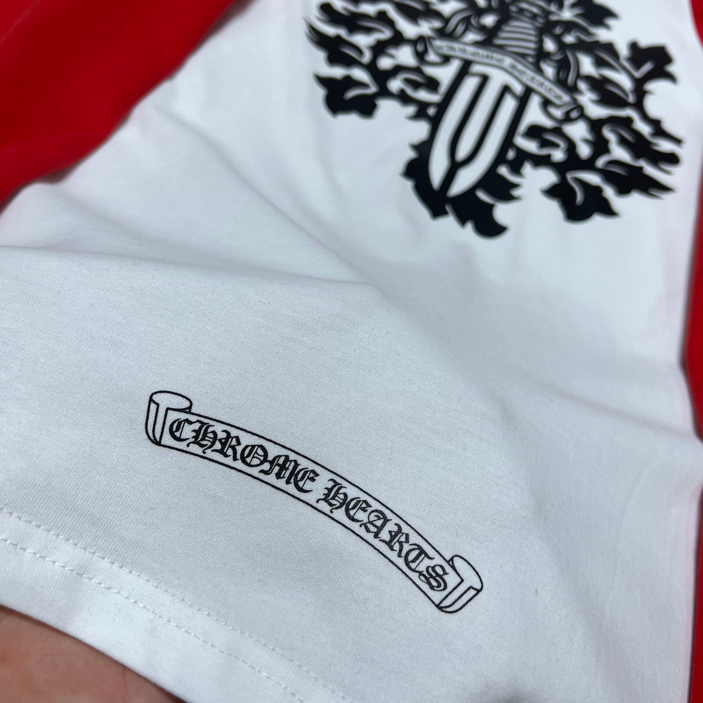 White and red  chrome hearts longsleave