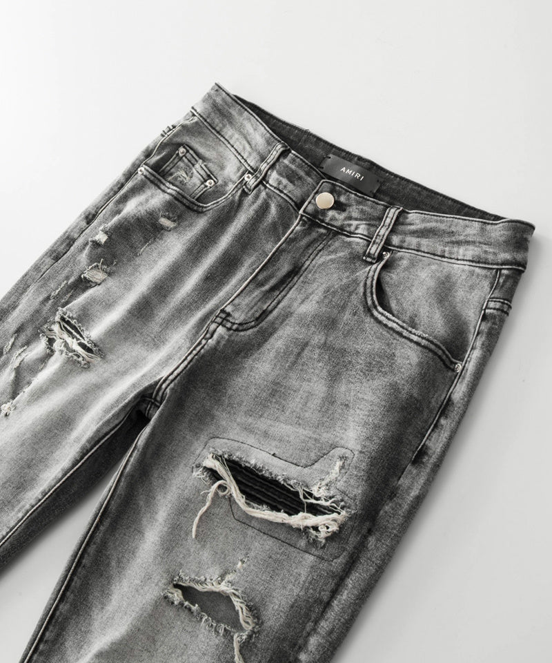 Amiri jeans dark gray distressed