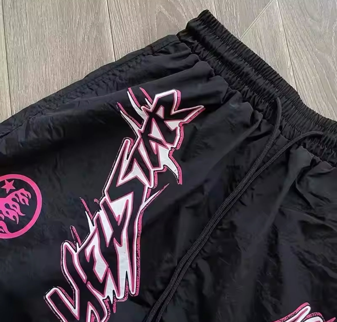HELLSTAR waxed nylon shorts