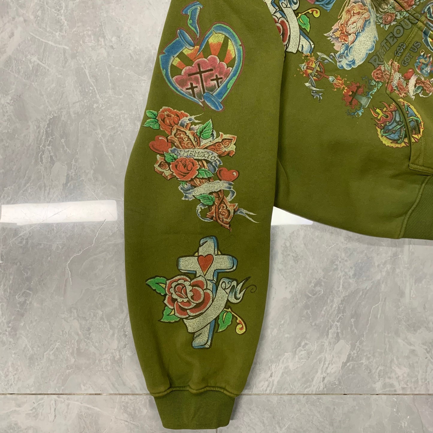 Righteous Risen King Zip Up Hoodie green