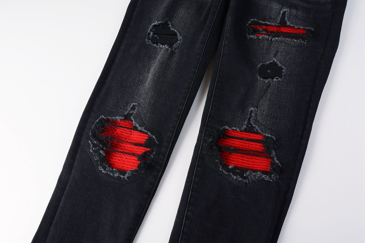 Amiri jeans black with red