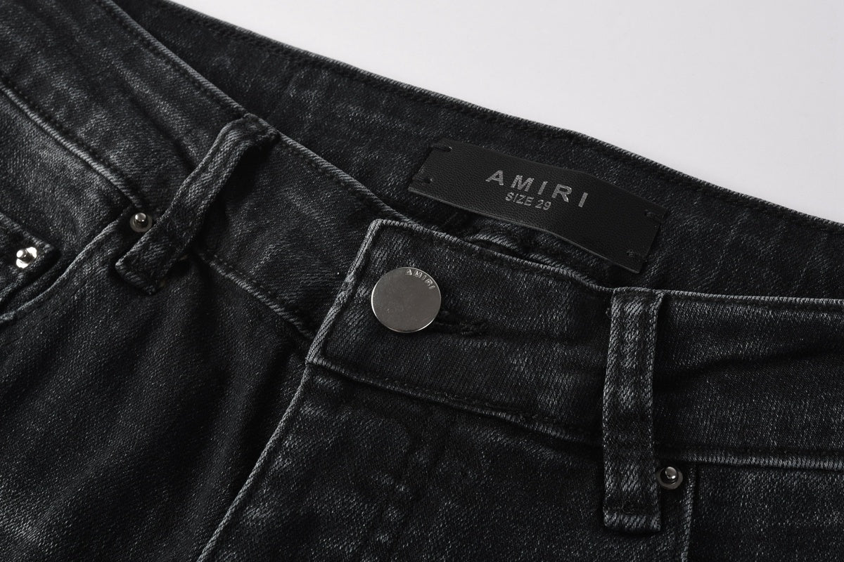 Amiri jeans black with paint splatter