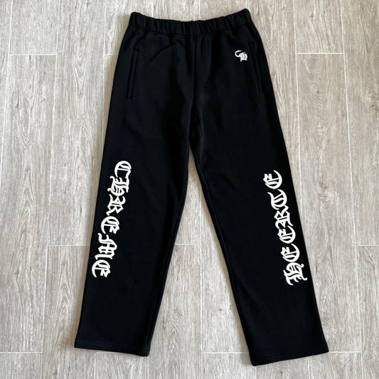 Black chrome hearts sweatpants flared