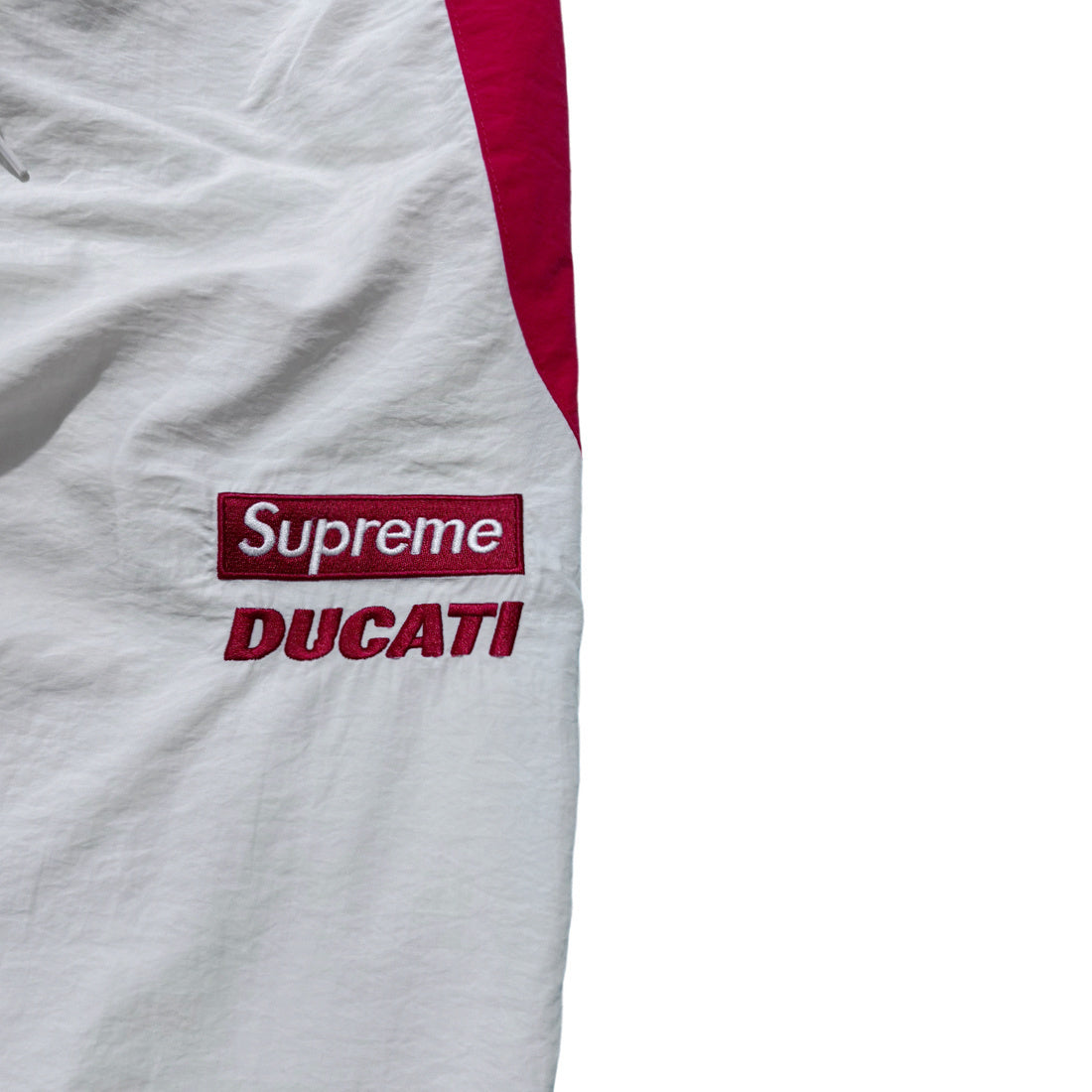 Supreme Ducati track pants  white and red