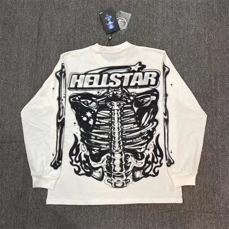 Hellstar Studios AirBrushed Bones White Longsleeve
