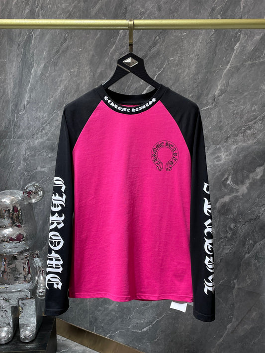 Pink and black chrome hearts longsleave