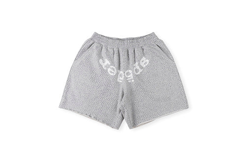 Sp5der gray  shorts with reignstones
