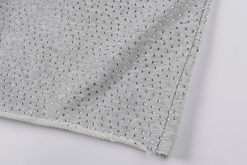 Sp5der gray  shorts with reignstones