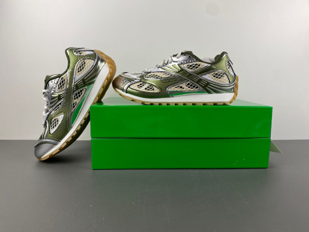 Bottega venta orbit silver and olive green