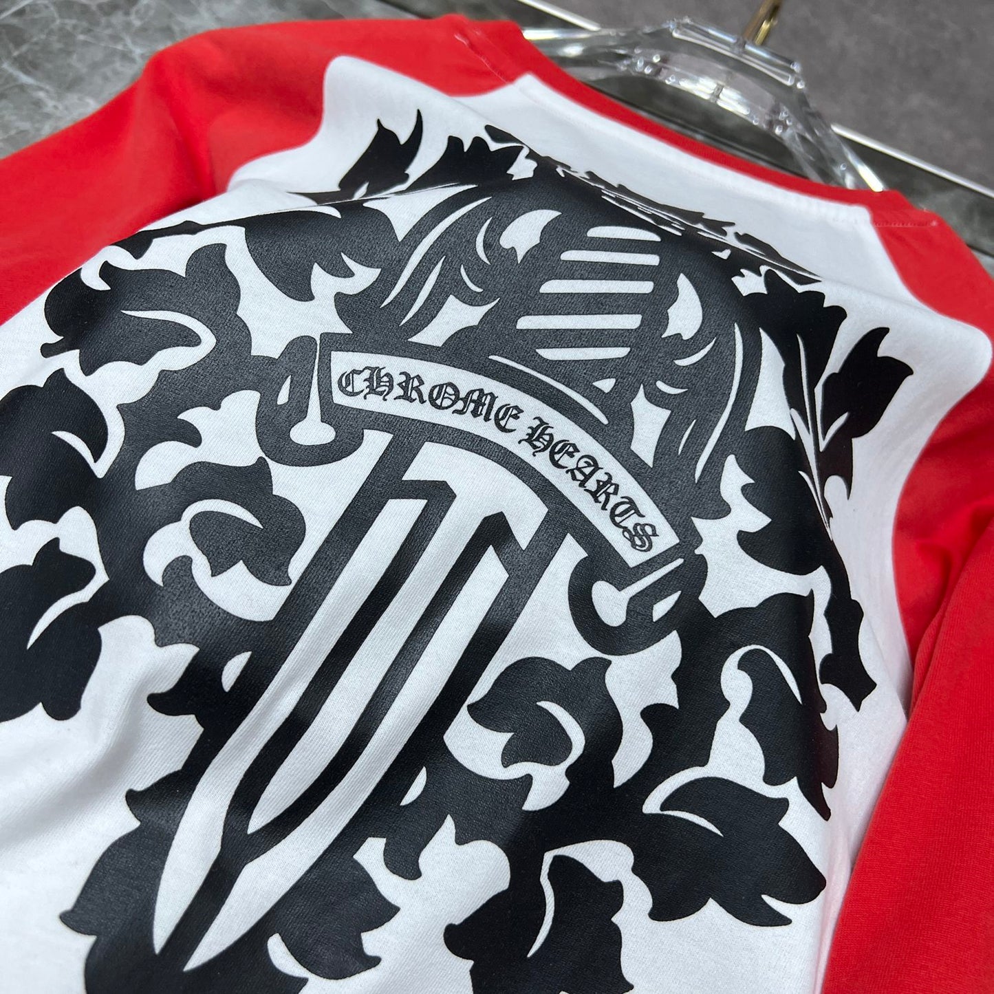 White and red  chrome hearts longsleave