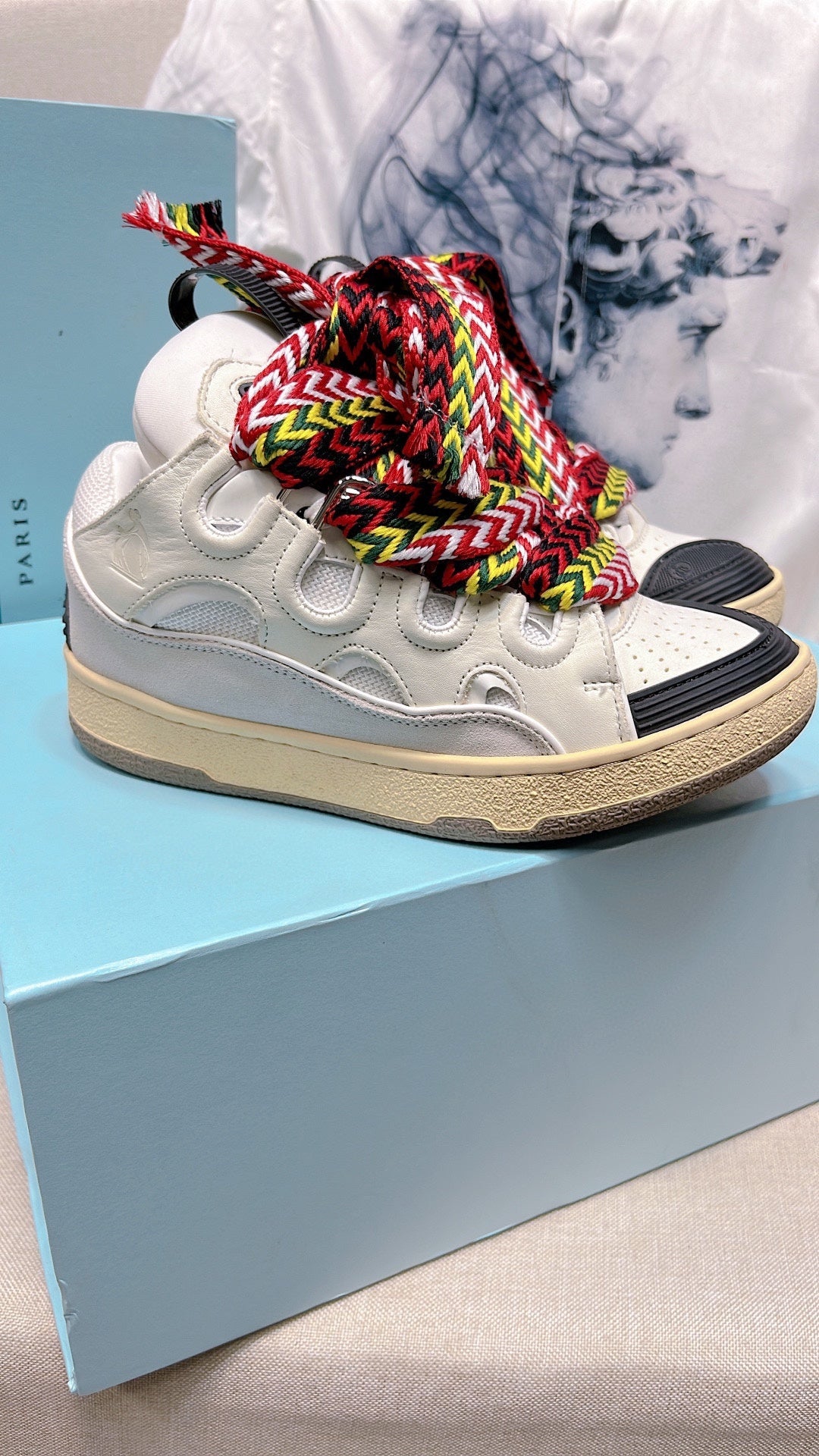 Lanvins curb sneakers colorful laces