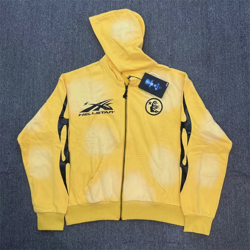 Hellstar orange zip up jacket