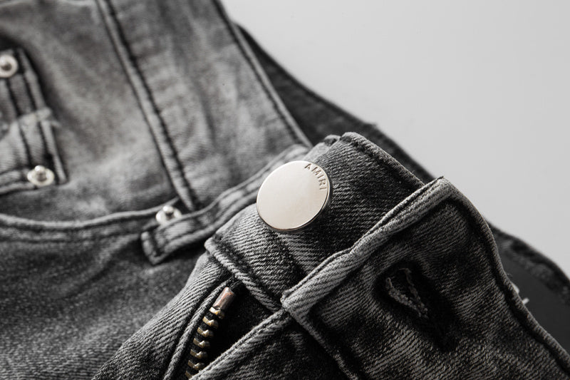Amiri jeans dark gray distressed
