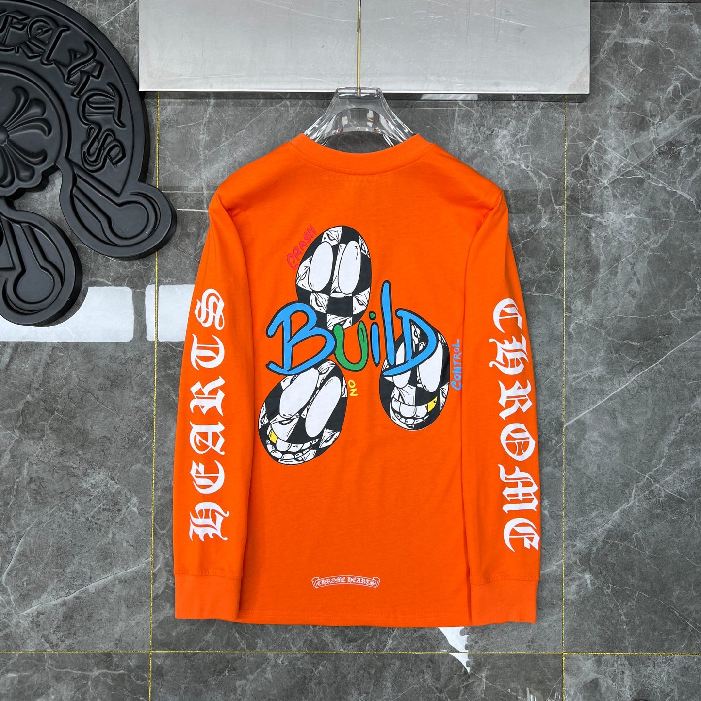 Orange chrome hearts longsleave