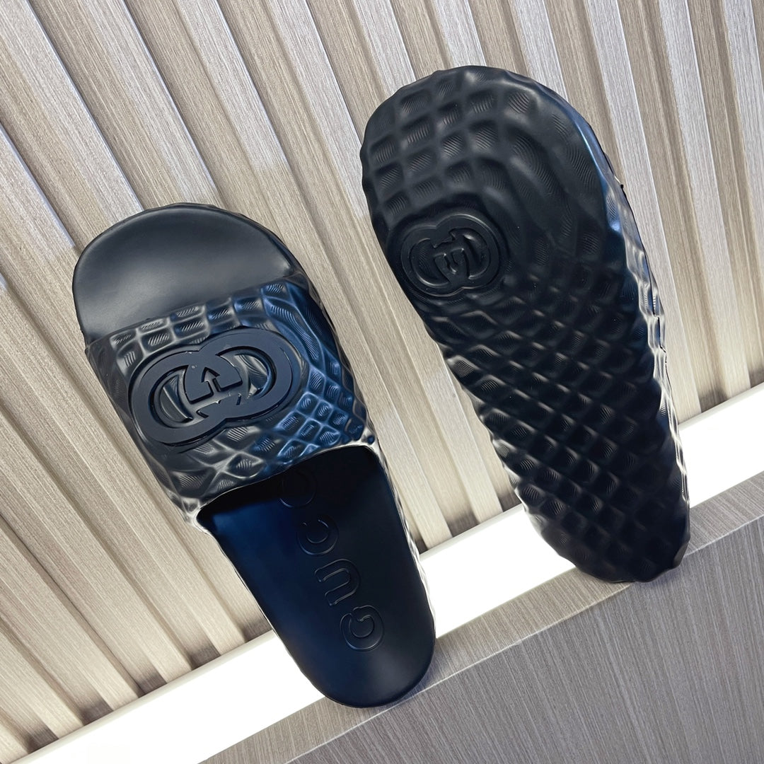Black Gucci slides