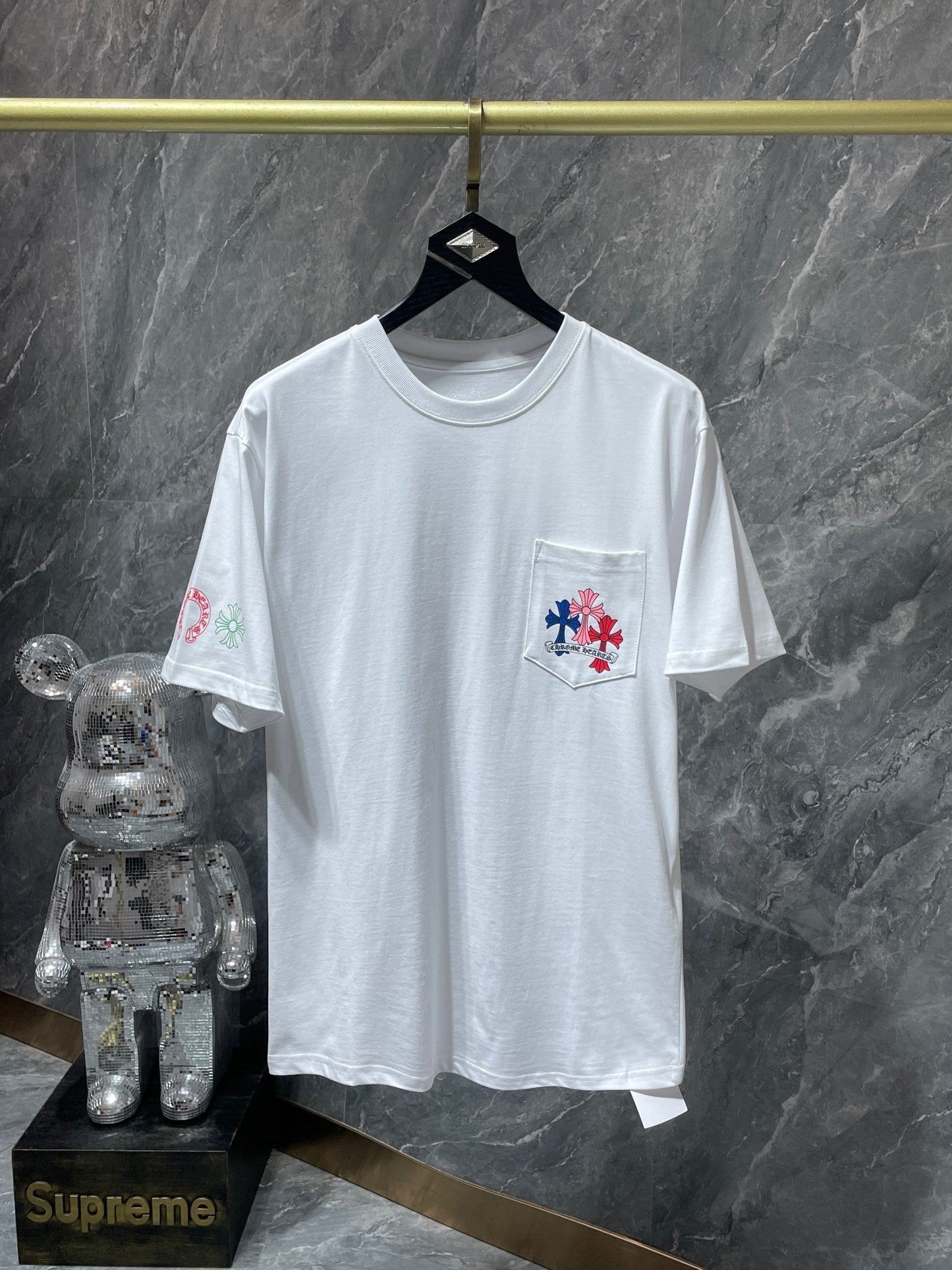 Chrome hearts tee with colorful crosses