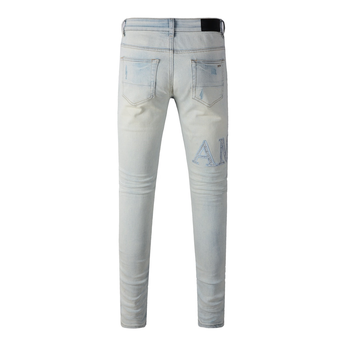 Amiri jeans light blue with rhinestones