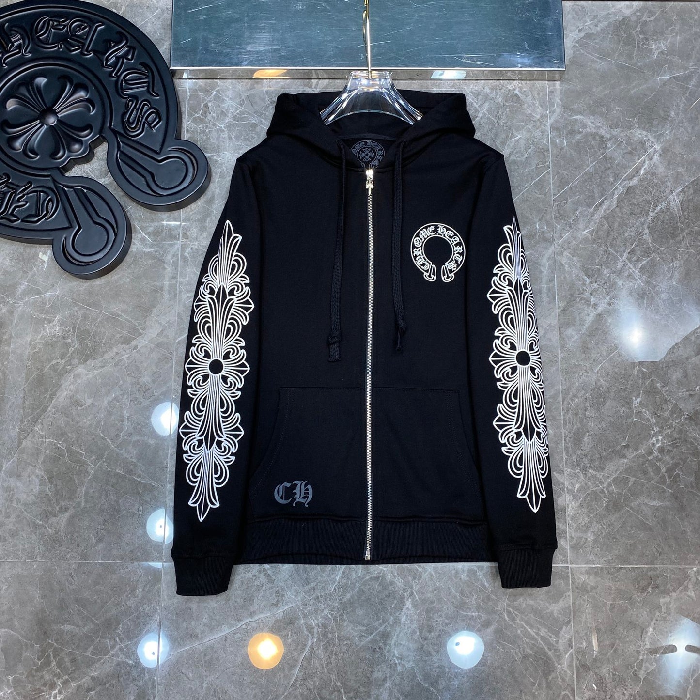 Chrome hearts black zip up