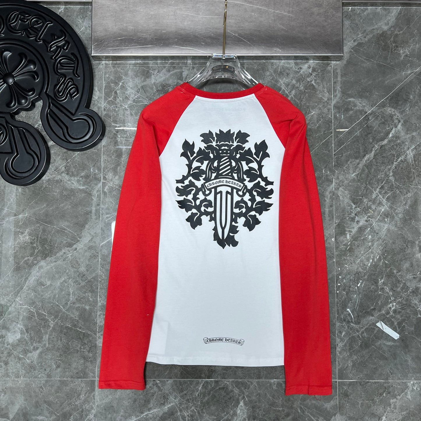 White and red  chrome hearts longsleave