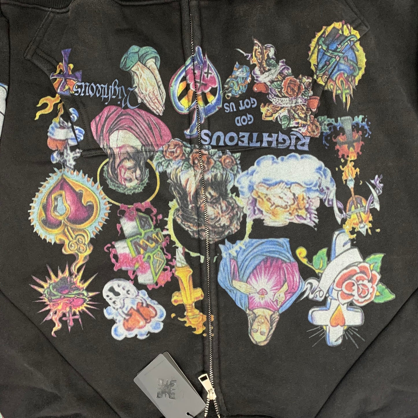 Righteous Risen King Zip Up Hoodie black