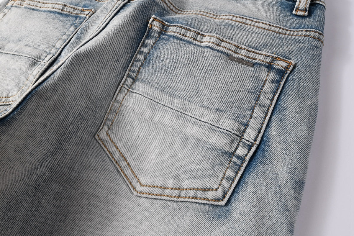 Amiri jeans light blue with  snake
