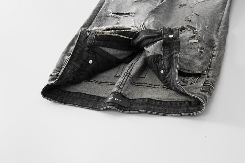 Amiri jeans dark gray distressed