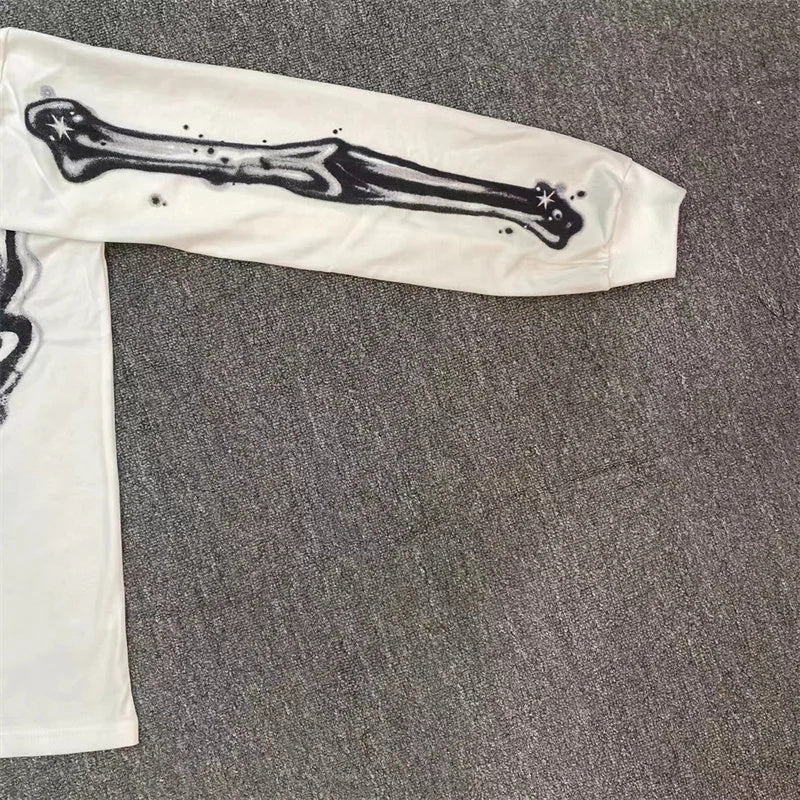 Hellstar Studios AirBrushed Bones White Longsleeve