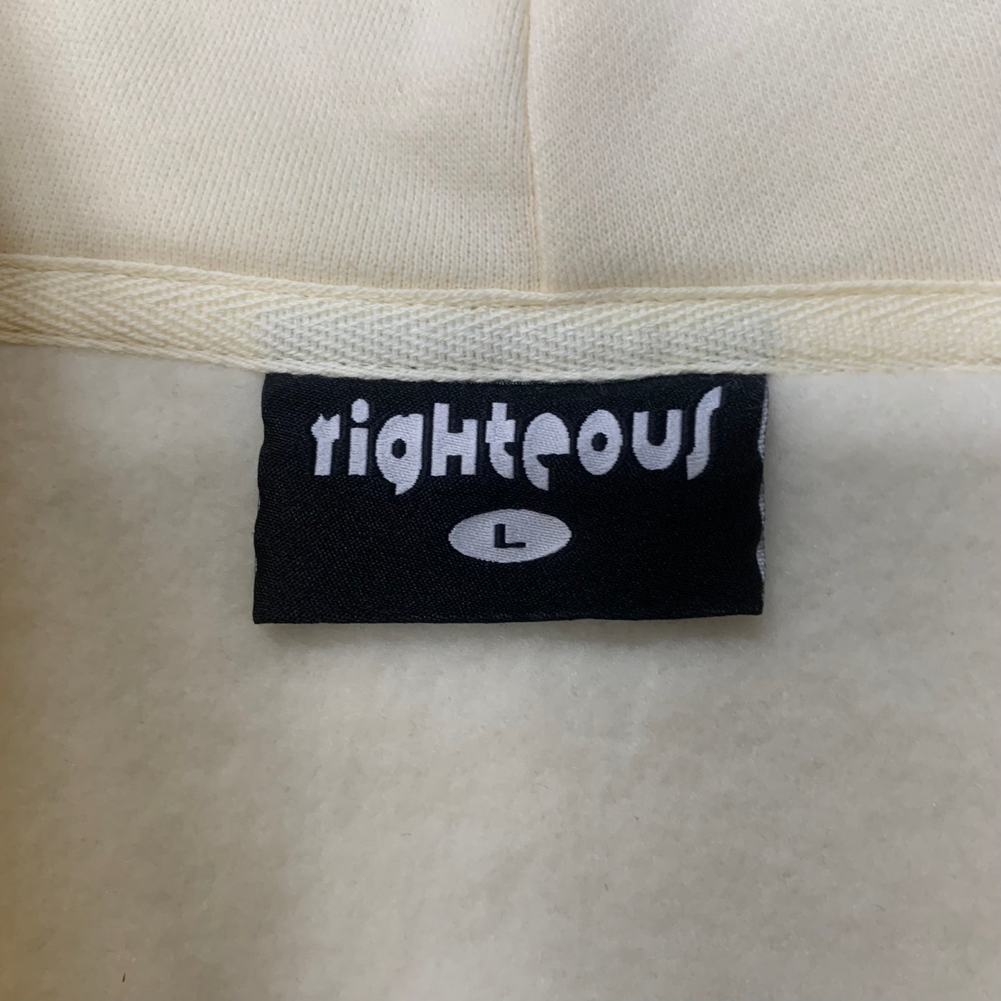 Righteous Risen King Zip Up Hoodie cream