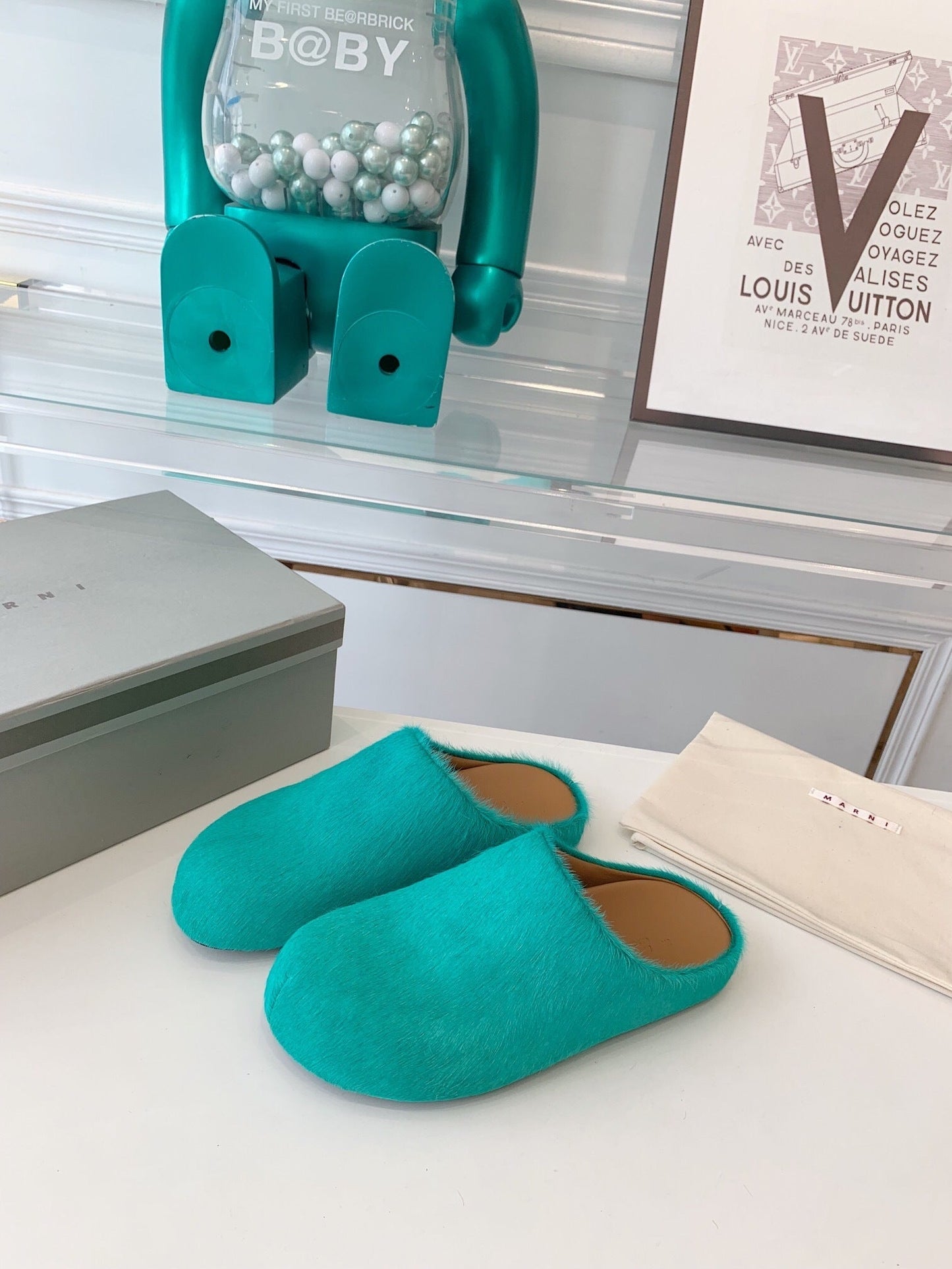 Marni slides loafers dark turquoise